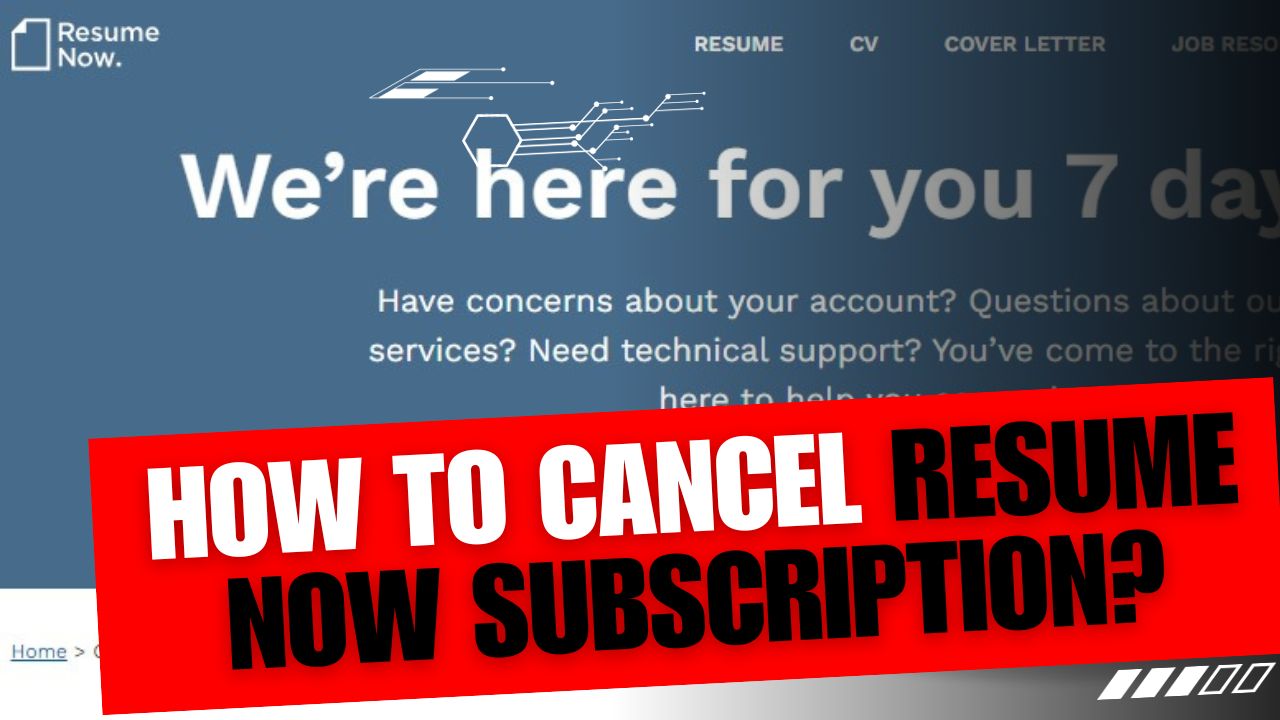 How To Cancel Resume Now Subscription